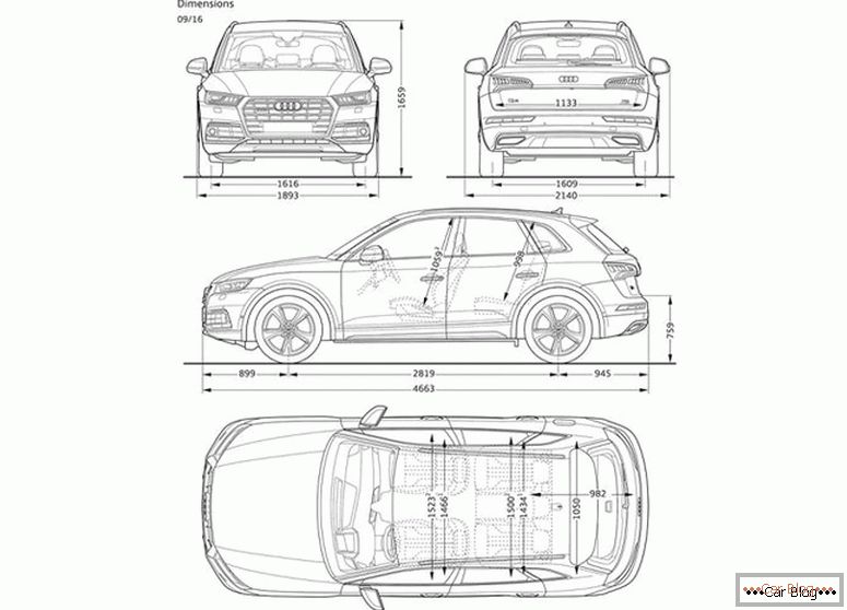 Audi Q5 тэхнічныя характарыстыкі